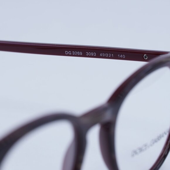 🕶️ New Dolce & Gabbana DG3269 3093 Eyeglasses - Bordeaux Frame 49mm - Picture 7 of 11